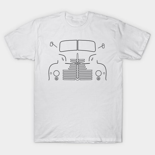 Leyland Comet 90 1950s classic lorry black outline graphic T-Shirt by soitwouldseem